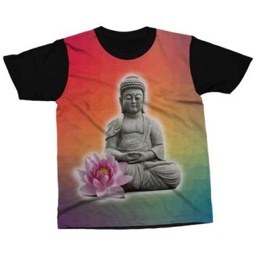 Imagem de Camiseta Buda Religião Oriental Budismo Fé Meditação Camisa - Darkwood