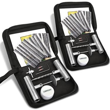 Imagem de Kit de reparo de pneu, conjuntos de 2 a 24 peças kit de reparo de pneu plano de emergência universal para serviço pesado profissional para consertar furos, para carro, motocicleta, caminhão, carrinho