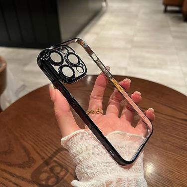 Imagem de Capa transparente de luxo para iPhone 14 13 12 11 Pro Max Mini capa de silicone à prova de choque para iPhone X XR XS 8 7 6 6S 14 Plus 5 SE Acessórios, preta, para 5ou 5S ou SE2016