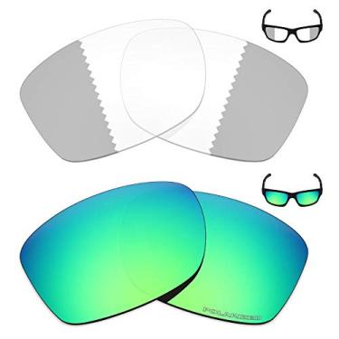 Imagem de 2 pares de lentes de reposição para óculos de sol Oakley Jupiter Squared da Mryok+ - cinza eclipse fotocromático/verde esmeralda