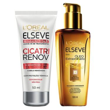Imagem de Kit Elseve Leave-In Cicatri Renov 50ml + Óleo Extraordinário 100ml