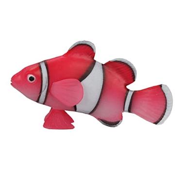 Imagem de Peixes Em Movimento Artificiais, Decorações De Aquário Com Efeito Brilhante De Silicone, Brinquedos Flutuantes Em Movimento, Ornamento De Peixe Realista Com Ventosa(vermelho)