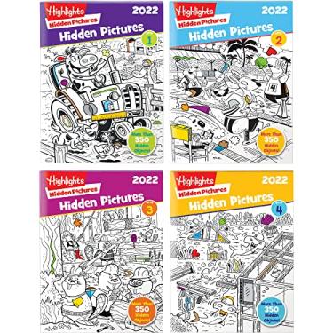 Imagem de Highlights Hidden Pictures 2022 Activity Books for Kids Ages 6 and Up, 4-Book Set of Travel-Friendly Screen Free Seek and Find Fun, Books Double as Coloring Books