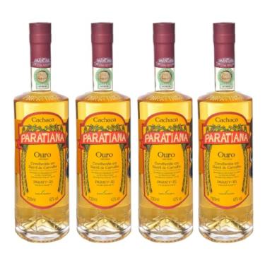 Imagem de Kit 4 Cachaças Ouro Paratiana 700 ml Artesanal Premium Premiada Paraty Destilada Presente Natal Drink Pinga Envelhecida Premium