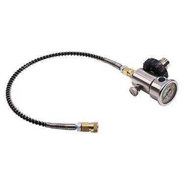 Imagem de TUXING PCP Paintball Adaptador de carregamento de gás de alta pressão 61 cm tanque grande para cilindro pequeno de mergulho conector de recarga de posto de gasolina de combate a incêndio