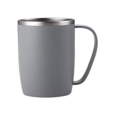 Imagem de WeiLaiKeQi Copo de escova de dentes para banheiro, simples, inquebrável, alça ergonômica, copo de enxágue para crianças, casais, presente para bebês, cinza