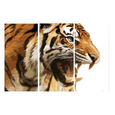 Imagem de Quadro 70X150cm Em Impressão Digital  Trio  Tigre  Atelier Valverde