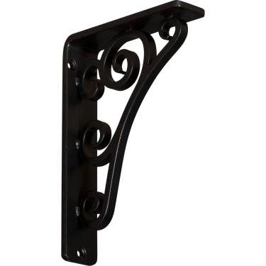 Imagem de Ekena Millwork BKTM01X05X08STN 3,8 cm L x 13,8 cm P x 20,3 cm A Suporte de ferro forjado Tristan (suporte central único)