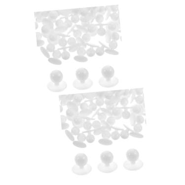 Imagem de NUOBESTY 200 Peças Botões Blusão Peça Homem Branco Plástico