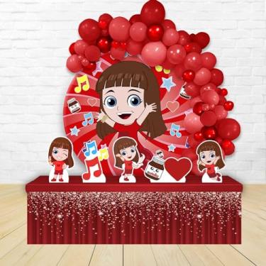 Imagem de Kit Decoração Painel Redondo Festa de Aniversário Infantil Gi Aventureira Vermelha