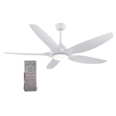 Imagem de Ventiladores De Teto Com Luzes, Ventilador De Teto Branco Com Controle Remoto, Ventilador De Teto Com Motor Reversível, Silencioso (Size : 48in)