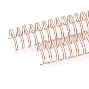 Imagem de Craftelier - Kit de 2 argolas duplas em espiral para encadernar álbuns, cadernos, agendas ou calendários, ideal para projetos de scrapbooking e trabalhos manuais, Ø 2,54 cm (1") - dourado rosa