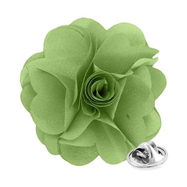 Imagem de Vittorio Vico Alfinete de lapela de flor sólida com botão formal masculino: pino de flores acessórios de terno pinos para terno ou smoking, 2.5" (6.36CM), Poliéster, não aplicável