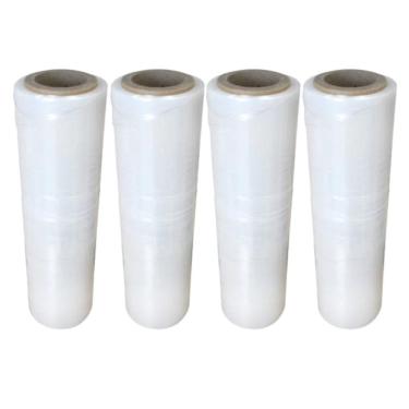 Imagem de Bobina Filme Stretch Transparente Manual 50Cm 16Kg Kit 4 Bob