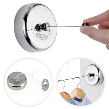 Imagem de Varal Retrátil De Parede 3 Metros Banheiro Lavanderia Aço Inox