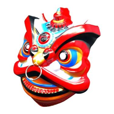 Imagem de YIJU Máscara de oriental, máscara de dança de, novidade, máscara facial realista de animal, máscara de para reuniões anuais, adereços de, Vermelho