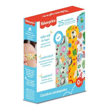 Imagem de Band-Aid Infantil Estampado Para Criança Caixa 25Und Fisher-Price 