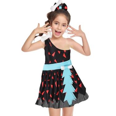 Imagem de HHZQYYDS Fantasia infantil de homem das cavernas para meninas, Preto, 2-3 Anos