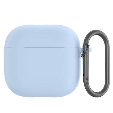 Imagem de QATOBI Pacote com 2 para novos airpods 4 capas para fone de ouvido de silicone capa protetora para airpods 4 capa de fone de ouvido Bluetooth sem fio, azul