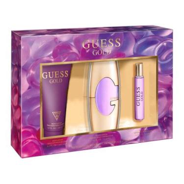 Imagem de Gift Set Guess Gold Feminino - 3 Peças: Edp 75ml, Névoa De Viagem 15ml