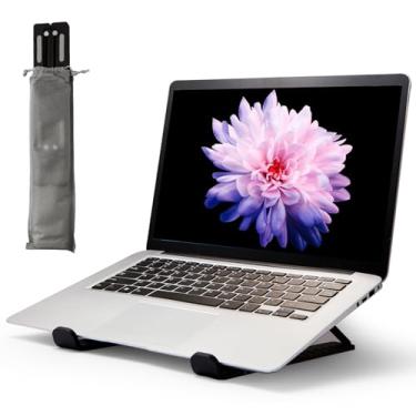 Imagem de Suporte de laptop para mesa, suporte dobrável portátil para MacBook, suporte resistente para laptop, suporte ventilado compatível com MacBook Pro Air/HP/Dell, acessórios de resfriamento para