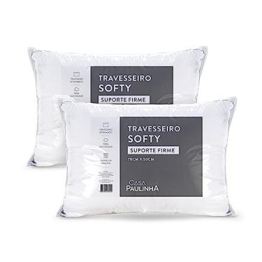 Imagem de Kit 2 Travesseiros 70cm x 50cm Softy Suporte Firme Fibra Siliconizada Extra Macio Antialérgico