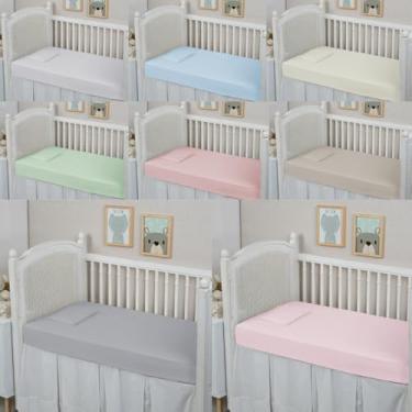 Imagem de Kit Jogo Lençol Berço 2 Peças 300 Fios com Elástico 100% Algodão (BRANCO)