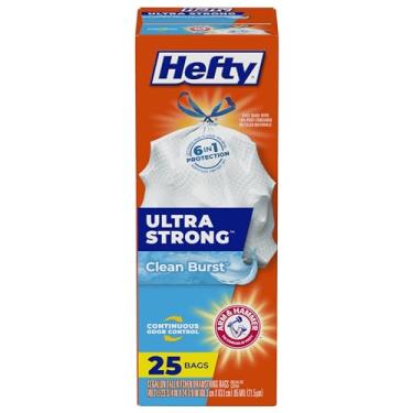 Imagem de Hefty Ultra Strong Tall Kitchen Trash Bags, Clean Burst, 13 Gallon 25 Count (Pack of 1)