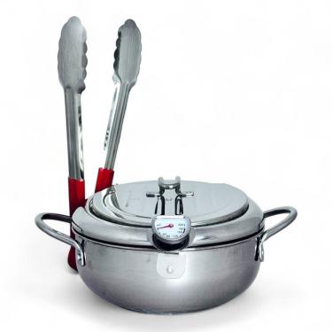 Imagem de Fritadeira Japonesa Fryer Aço Inox 25 Cm 3.2l Com Termômetro