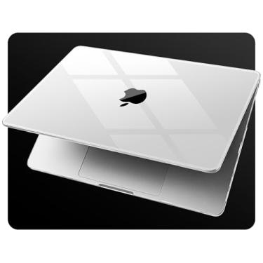 Imagem de Tuiklol Capa para MacBook Pro de 14 polegadas versão 2023-2021 A2992 A2918 M3 A2779 M2 A2442 M1 Pro/Max Chip, capa rígida de cristal durável com capa de teclado e protetor de tela, transparente