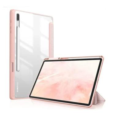 Imagem de Capa para tablet com suporte de lápis para Samsung Galaxy Tab S9 FE 11 Plus 12,4 polegadas 2023 Tab A9 S9 S8 S7 27.9 cm Plus 31.5 cm (ouro rosa, A9 Plus 27.9 cm)