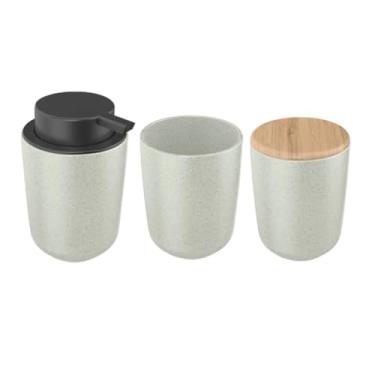 Imagem de Kit Conjunto Banheiro Lavabo 3 Peças Cerâmica Cores (Branco)