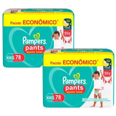 Imagem de Kit 2 Fralda Pampers Pants Ajuste Total Tamanho XG com 86 Fraldas Desc