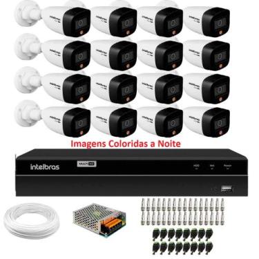 Imagem de Kit 16 Câmeras Intelbras VHD 1220 B Full Color Bullet Full HD 1080p Mu