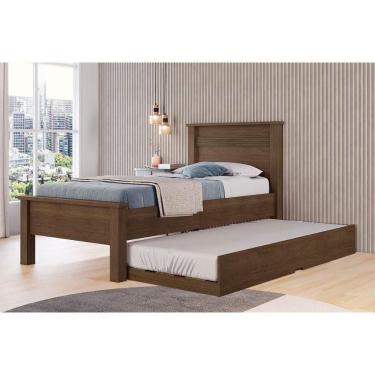 Imagem de Cama Solteiro Barcelona c/ Auxiliar Cacau - Conquista