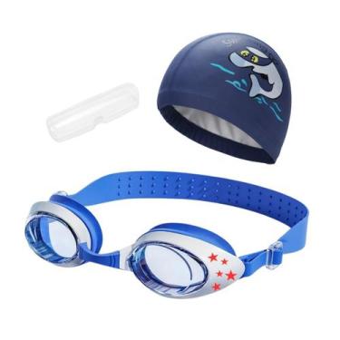 Imagem de Kit Natação Infantil com Óculos Estojo e Touca Coleção Estrelas - Hero