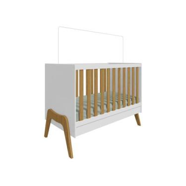 Imagem de Berço Guti Retro Moveis Peroba 5 X 1 MDF Bebellys, Branco Amêndoa