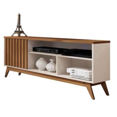 Imagem de Rack / Bancada MAL 1.36m Estilo Retrô com Pés em Madeira e Acabamento 