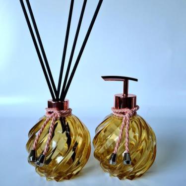 Imagem de Kit Lavabo, Saboneteira E Difusor - R&A, Espiral Âmbar Rosê