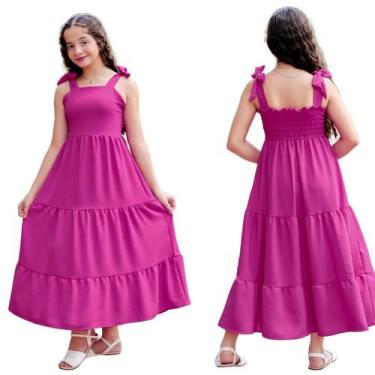 Imagem de Vestido Infantil e Juvenil Longo de AmarrarDuna - Rey Shop, Roxo, 12