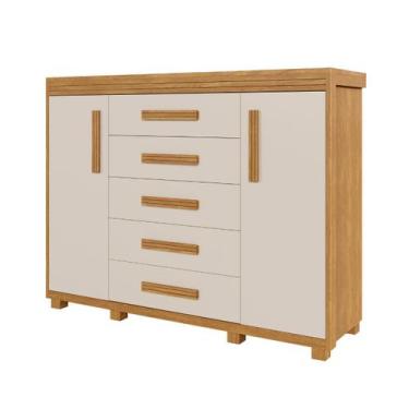 Imagem de Cômoda infantil grande Havana mdf 5 gavetas e 2 portas Fenix