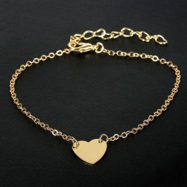 Imagem de Pulseiras Feminina mulher Bracelete Coração Corrente Dourado - anjo da