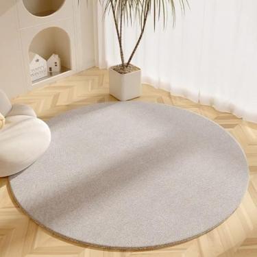 Imagem de Sala de estar Tapete Simples Bege Redondo Quarto Quarto Tapete Casa Mesa de Centro Vestiário Tapetes de Pelúcia, SY2318, QD, A, Diâmetro 180CM