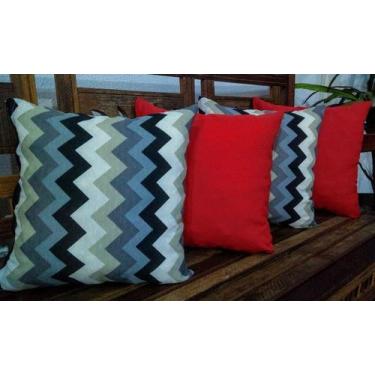 Imagem de  kit 4 capas de almofadas Gorgurinho/ Oxford Vermelho 45 x 45 - Thais 