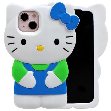 Imagem de MONEHOYSY Capa de desenho animado para iPhone 16 Pro 6,3 polegadas 2024, moda fofa 3D gatinho fofo kawaii silicone macio animal tectivo gel shock of gel capa traseira para crianças mulheres meninas