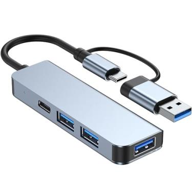 Imagem de TIEDXIOY Hub USB C Hub USB 3.0 para laptop, adaptador de 4 portas USB para USB C com 3 portas USB e 1 porta tipo C, extensor USB C para USB para MacBook, Mac Pro, iMac, iPad Pro, Surface, XPS, Flash