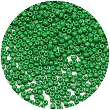 Imagem de Bala&Fillic Contas de semente de 4 mm de cor verde opaca cerca de 1200 peças/100 gramas em saco, 6/0 contas de artesanato de vidro para fazer pulseira e colar (verde)