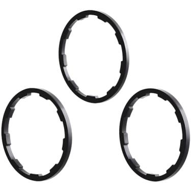 Imagem de Kigauru Espaçador de bicicleta de 3 peças, espaçador de cassete de liga de alumínio de 2 mm/2,18 mm/2,35 mm, espaçador de cubo de volante de bicicleta, suporte inferior, junta de arruela de eixo,