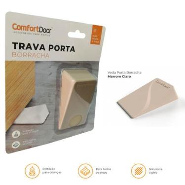 Imagem de Trava Portas Cunha Borracha - Comfort Door, Marrom Claro