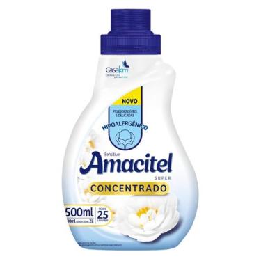 Imagem de Amaciante de Roupas Concentrado Amacitel Super Frasco 500ml - CasaKm, 